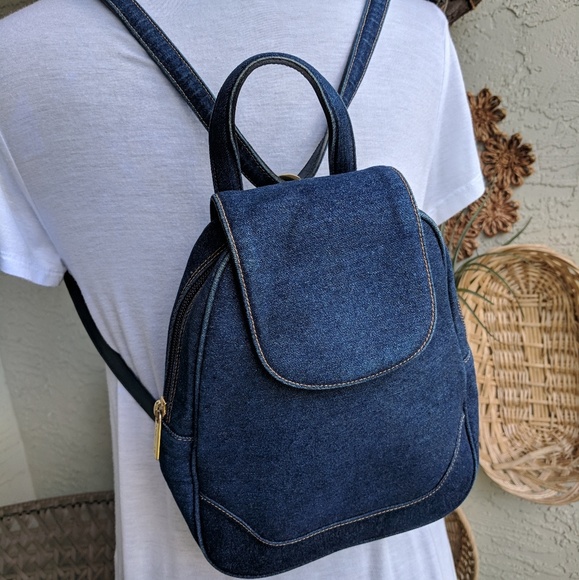 St. John Handbags - Rare Vintage St. John Denim mini backpack EUC